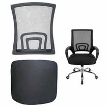 Conjunto Assento e Encosto de Cadeira Escritorio Confortavel Peça Reparo Trabalho Estudo Home Office Casa Leitura