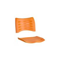 Conjunto assento e encosto plastico fixa giratoria laranja TURIM - PopMov