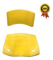 Conjunto Assento Encosto Plástico Iso Colorida Cadeira Fixa Amarelo