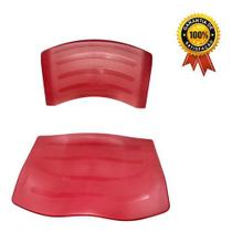 Conjunto Assento Encosto Plástico Iso Colorida Cadeira Fixa Oblonga Escola Vermelho