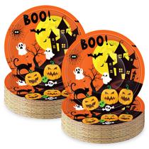Conjunto assustador de pratos de papel de Halloween de 23 cm Jremreo