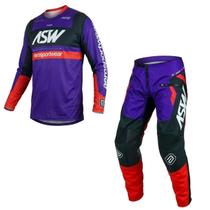 Conjunto ASW Image Enduro Hades Roxo Preto Vermelho - Conjunto ASW Image Enduro Hades Roxo Preto Vermelho -