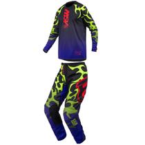 Conjunto asw image meta preto roxo amarelo fluor