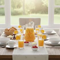 Conjunto Athena Jarra Vidro 1l + 6 Copos 250ml Com Tampa