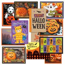 Conjunto atual de cartões comemorativos de Halloween, 12 grandes, 12 designs exclusivos Conjunto atual de cartões comemorativos de Halloween, 12 grandes, 12 designs exclusivos