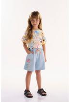 Conjunto Aumigo Infantil para Menina com Blusa e Bermuda Três e Já Conjunto Aumigo Infantil para Menina com Blusa e Bermuda Três e Já
