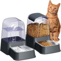 Conjunto automático de comedouro e dispensador de água para cães e gatos