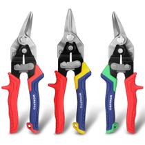 Conjunto Aviation Tin Snips WORKPRO, cortador de metal de 3 peças e 20 cm