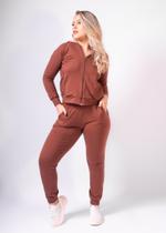 Conjunto Azzam Sport Fleece Marrom Sintonia