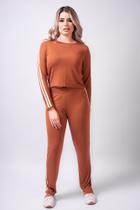 Conjunto Azzam Viscose Stretch Premium Marrom Sintonia