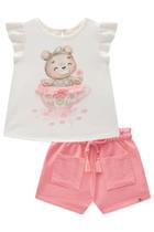 Conjunto Baby Blusa Bata e Shorts-INFANTI