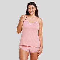 Conjunto Baby Doll Curto Renda Hope Alças Finas Verão Happy Viscose Conjunto Baby Doll Curto Renda Hope Alças Finas Verão Happy Viscose