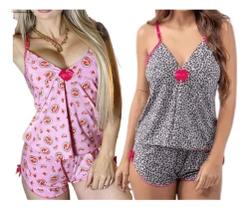 Conjunto Baby Doll Feminino Roupa Para Dormir C57