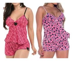 Conjunto Baby Doll Pijama Para Dormir Feminino C57 Conjunto Baby Doll Pijama Para Dormir Feminino C57