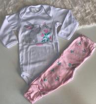 Conjunto Baby Duck Canelado Menina Conjunto Baby Duck Canelado Menina
