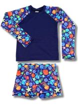 Conjunto Baby Manga Longa Proteção UV 50+ com sunga boxer