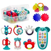 Conjunto Baby Rattles Teethers WISHTIME, 10 unidades com telefone de 6 a 12 meses