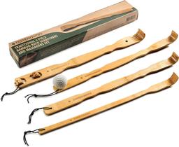 Conjunto Back Scratcher BambooWorx Traditional Wooden de 4 peças