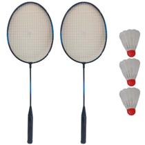 Conjunto Badminton Kit 2 Raquetes + 3 Petecas + Bolsa Jogo Raqueteira Completo Esporte Presente Criança Adulto Adolescen