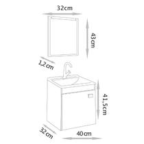 Conjunto Balcão Banheiro Suspenso e Espelheira Fabribam Econômico 40cm