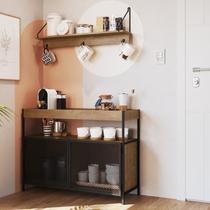 Conjunto Balcão Buffet Café Bar 100cm 2 Portas e Prateleira 90cm Aço Expandido Industrial Conjunto Balcão Buffet Café Bar 100cm 2 Portas e Prateleira 90cm Aço Expandido Industrial