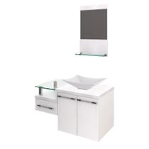 Conjunto Balcão C-cuba L38 E Espelheira Legno 831 Perffect Acetinado Branco Chess C-branco Chess
