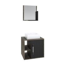 Conjunto Balcão C-cuba Q32 E Espelheira Soft 500 Carvalho Dark C-branco Chess Carvalho Dark C-preto ônix Conjunto Balcão C-cuba Q32 E Espelheira Soft 500 Carvalho Dark C-branco Chess Carvalho Dark C-preto ônix