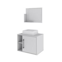 Conjunto Balcão Com Cuba Q32 E Espelheira Soft 600 - Branco Chess Com Branco Conjunto Balcão Com Cuba Q32 E Espelheira Soft 600 - Branco Chess Com Branco