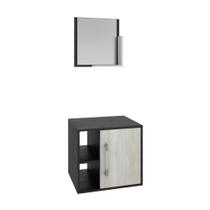 Conjunto Balcão E Espelheira Soft 500 Perffect Acetinado Preto Onix C-snow