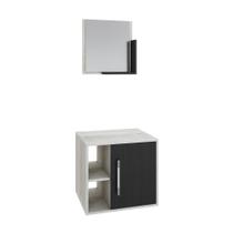 Conjunto Balcão E Espelheira Soft 500 Perffect Acetinado Snow C-preto ônix Conjunto Balcão E Espelheira Soft 500 Perffect Acetinado Snow C-preto ônix