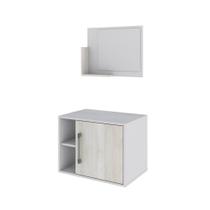 Conjunto Balcão E Espelheira Soft 600 Perffect Acetinado Branco Chess C-snow Conjunto Balcão E Espelheira Soft 600 Perffect Acetinado Branco Chess C-snow