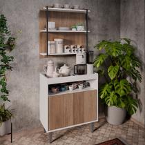 Conjunto Balcão e Painel Organizador com Solesi/Chico 3 Prateleiras Branco/Freijó G96 - Gran Belo Conjunto Balcão e Painel Organizador com Solesi/Chico 3 Prateleiras Branco/Freijó G96 - Gran Belo