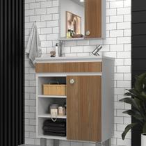 Conjunto Balcão para Banheiro com Espelheira Siena 55