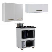 Conjunto Balcão para Cooktop 5 Bocas Aéreo 2 Portas e 1 Aéreo Basculante
