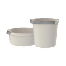 Conjunto Balde Bacia Resistente Lavanderia Organização Flow - OU