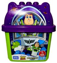Conjunto Balde Blocos De Montar Mega Bloks Para Bebê E Criança - Toy Story Disney - 25 Peças - Peça Boneco Astronauta Buzz Lightyear - Mattel