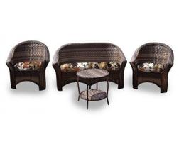 Conjunto Bali - 1 Sofá 2 L + 2 Poltronas + 1 Mesa Centro - Rivieira Marron