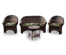 Conjunto Bali - 1 Sofá 2 L + 2 Poltronas + 1 Mesa Centro - Zimbros Verdes