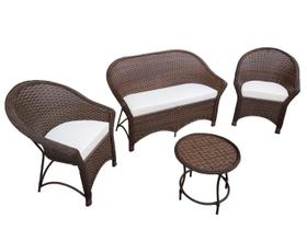 Conjunto Bali Fibra Sintética Varanda Jardim Área Piscina alm Duna cru