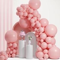 Conjunto Balloon Arch SCMDOTI de pelúcia dupla rosa com balões Conjunto Balloon Arch SCMDOTI de pelúcia dupla rosa com balões