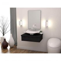 Conjunto Bancada C-cuba F44 E Espelheira Metrópole 601 Nogal Preto ônix