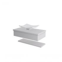 Conjunto Bancada C-cuba F44 E Prateleira Metrópole 805 Perffect Acetinado Branco Chess