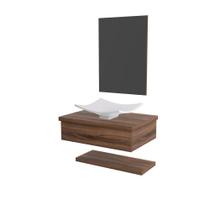 Conjunto Bancada C/Cuba F44, Prateleira e Espelheira Metrópole 606 Conjunto Bancada C/Cuba F44, Prateleira e Espelheira Metrópole 606