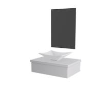 Conjunto Bancada C-cuba L38 E Espelheira Metrópole 601 Perffect Acetinado Branco Chess