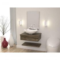 Conjunto Bancada C-cuba L42 E Prateleira Metrópole 605 Carvalho Carvalho Dark