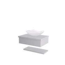 Conjunto Bancada C-cuba L42 E Prateleira Metrópole 605 Perffect Acetinado Branco Chess