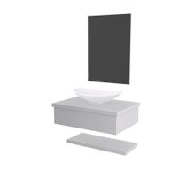Conjunto Bancada C-cuba L45, Prateleira E Espelheira Metrópole 606 Perffect Acetinado Branco Chess Conjunto Bancada C-cuba L45, Prateleira E Espelheira Metrópole 606 Perffect Acetinado Branco Chess