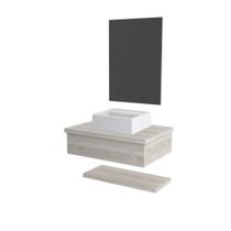 Conjunto Bancada C-cuba Q32, Prateleira E Espelheira Metrópole 606 Preto ônix Snow Conjunto Bancada C-cuba Q32, Prateleira E Espelheira Metrópole 606 Preto ônix Snow