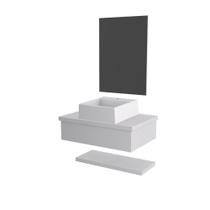 Conjunto Bancada C-cuba Q355, Prateleira E Espelheira Metrópole 606 Perffect Acetinado Branco Chess Conjunto Bancada C-cuba Q355, Prateleira E Espelheira Metrópole 606 Perffect Acetinado Branco Chess