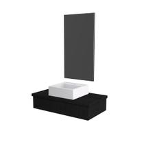 Conjunto Bancada C-cuba Q39 E Espelheira Metrópole 801 Nogal Preto ônix Conjunto Bancada C-cuba Q39 E Espelheira Metrópole 801 Nogal Preto ônix